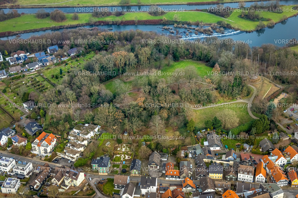 Hattingen251200394 | Luftbild, Park Gethmannscher Garten am Fluss Ruhr, Propstei Haus Gethmann, Blankenstein, Hattingen, Ruhrgebiet, Nordrhein-Westfalen, Deutschland