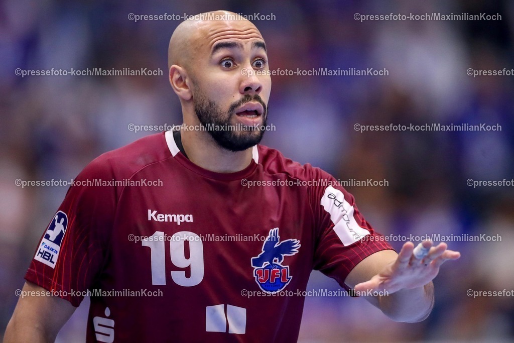 Gum25042501030 | 25.04.2025, Handball, HBL, VfL Gummersbach - 1. VfL Potsdam, Schwalbe-Arena: Cyrill Akakpo (VfL Potsdam #19) 
