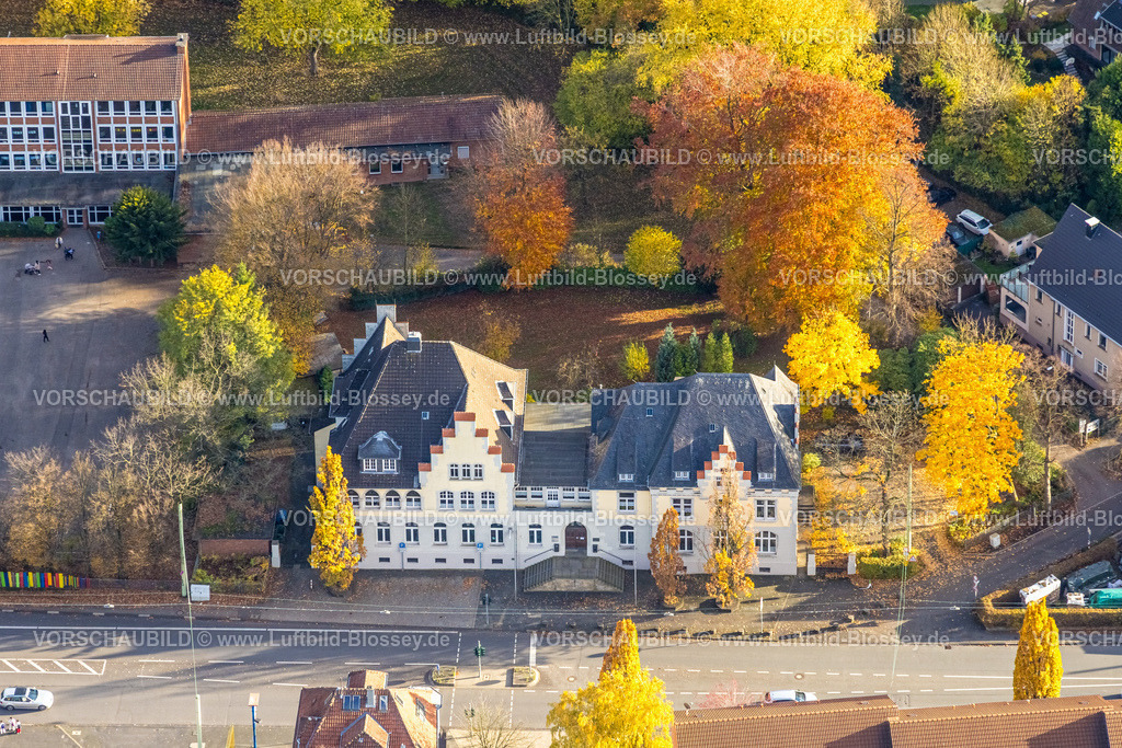 Hagen251102800 | Luftbild, Bürgeramt Boele, herbstliche Bäume, Boele, Hagen, Ruhrgebiet, Nordrhein-Westfalen, Deutschland