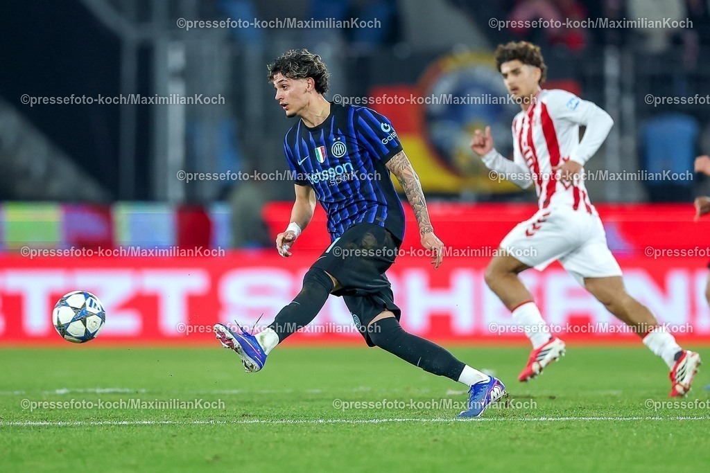 1FC04022601031 | 04.02.2026, Fußball, UEFA Youth League, U19 1. FC Köln - Inter Mailand, Sechzehntelfinale, RheinEnergie-STADION, Saison 2025 2026: Matias Mancuso (FC Internazionale Milano #11) DFB regulations prohibit any use of photographs as image sequences and or quasi-video.