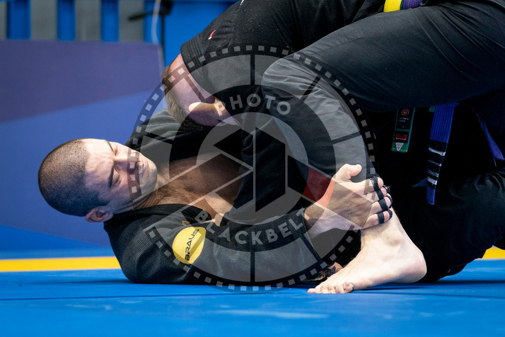 20240125PBB00782 | Fighters compete during the sixth day of the Brazilian Jiu-jitsu European Championship of the IBJJF in Paris, France, on January 25, 2024.