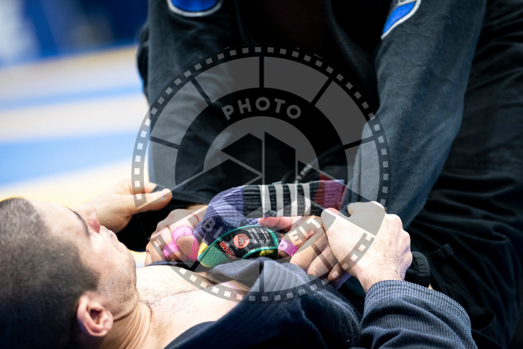 20240125PBB00625 | Fighters compete during the sixth day of the Brazilian Jiu-jitsu European Championship of the IBJJF in Paris, France, on January 25, 2024.
