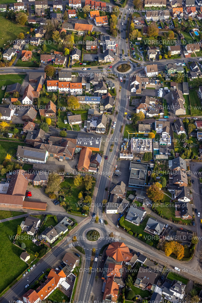 Kamen221012384Heeren-Werve | Luftbild, Werver Mark und Kreisverkehr, Heeren-Werve, Kamen, Ruhrgebiet, Nordrhein-Westfalen, Deutschland