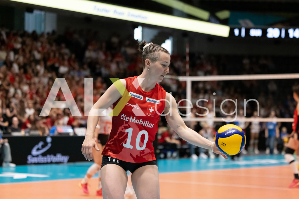 Austria v Switzerland - CEV European League Women | KRIENS, SWITZERLAND - JUNE 14: ORIANE HÄMMERLI of Switzerland during the CEV European League match between Austria and Switzerland at Pilatus Arena on June 14, 2026 in Kriens, Switzerland. - Realisiert mit Pictrs.com