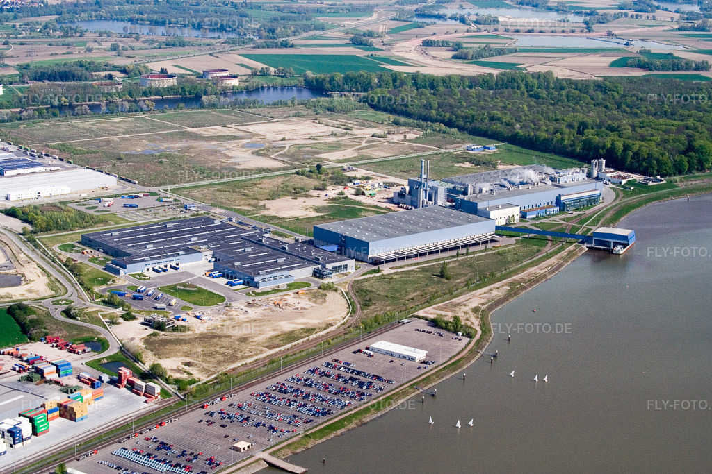 Luftbild: Contargo im Ortsteil Maximiliansau in Wörth im Bundesland Rheinland-Pfalz in Deutschland. Foto: IMG_10507.jpg vom 27.04.2008 durch Werner Riehm/FLY-FOTO.de