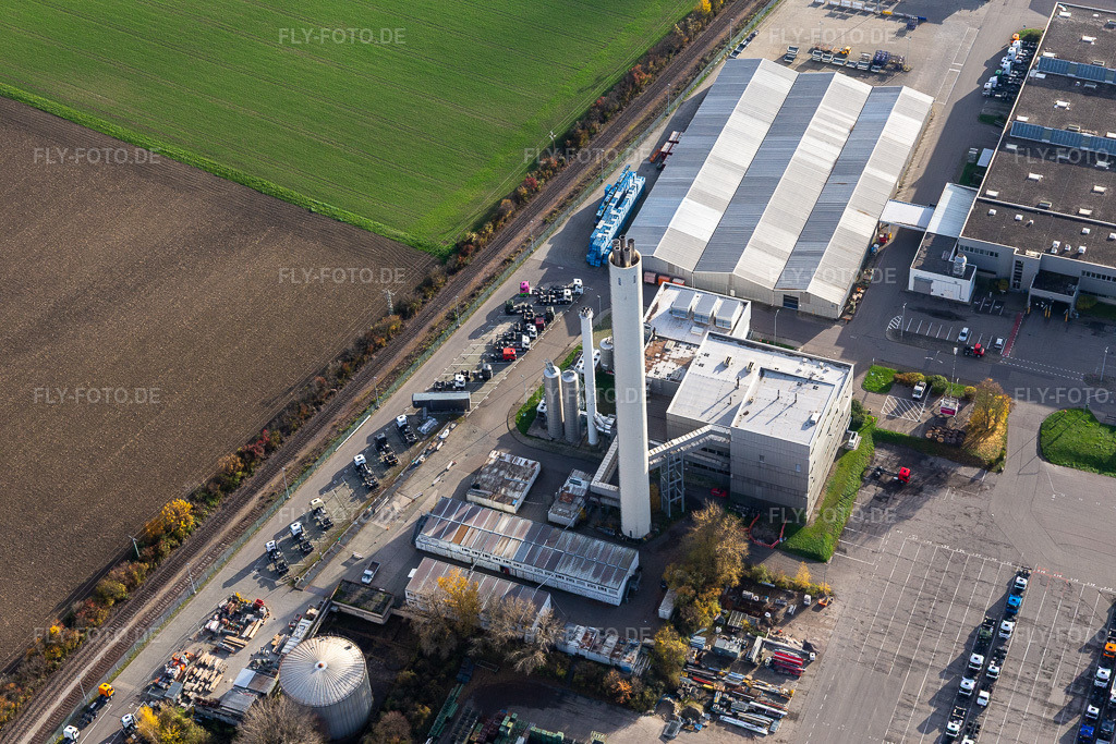 Luftbild: Kraftwerk der Daimer Truck AG in Wörth am Rhein im Bundesland Rheinland-Pfalz in Deutschland. Foto: IMG_135227.jpg vom 26.11.2022 durch Werner Riehm/FLY-FOTO.de