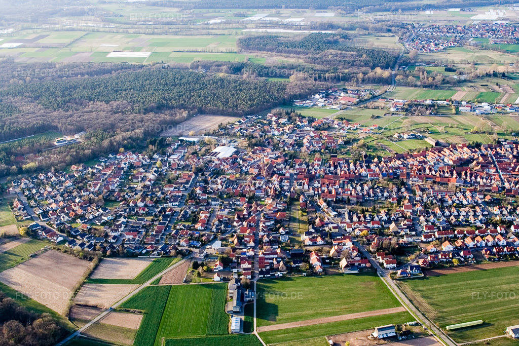 Luftbild: Ortsansicht von Süden in Harthausen im Bundesland Rheinland-Pfalz in Deutschland. Foto: IMG_9991.jpg vom 29.03.2008 durch Werner Riehm/FLY-FOTO.de