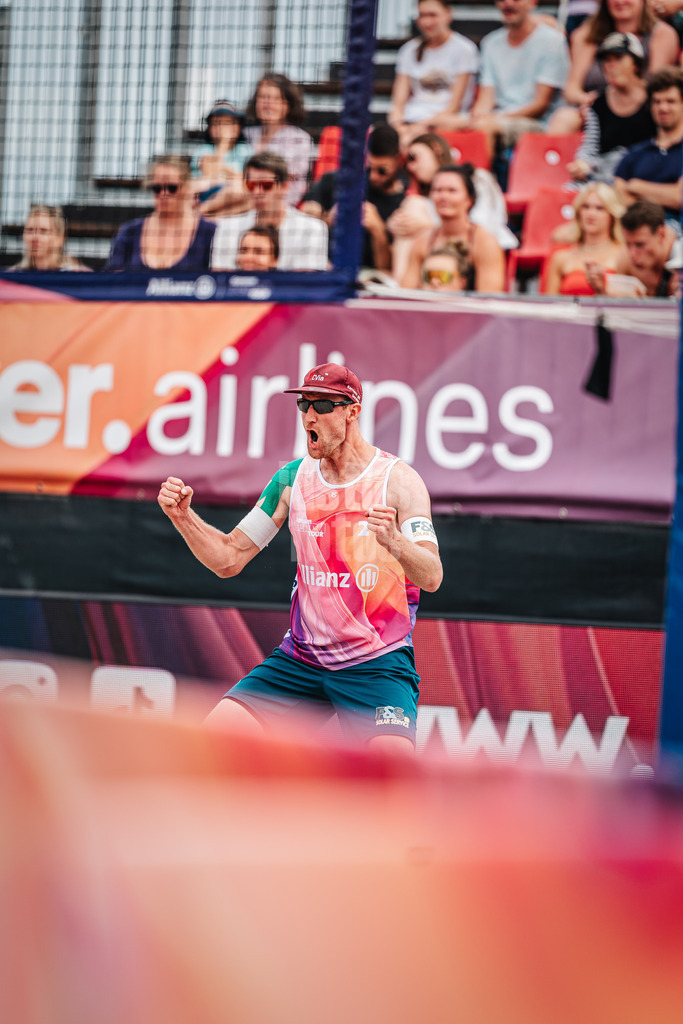 Beachvolleyball | Männer | Allianz German Beach Tour 2024 | Tourstop Kühlungsborn 2 | 17.08.2024 | Yannick Harms jubelt