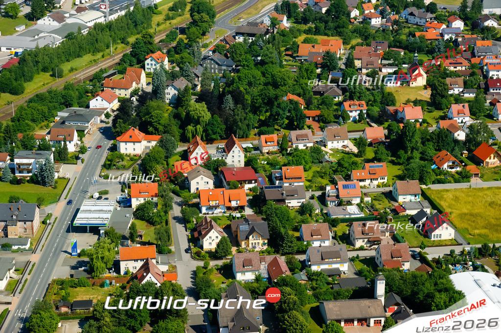 Die Luftaufnahme der Stadt Stockheim wurde vom UL-Flugzeug heraus erstellt ( keine Drohne )- hohe Auflösung für beste Qualität