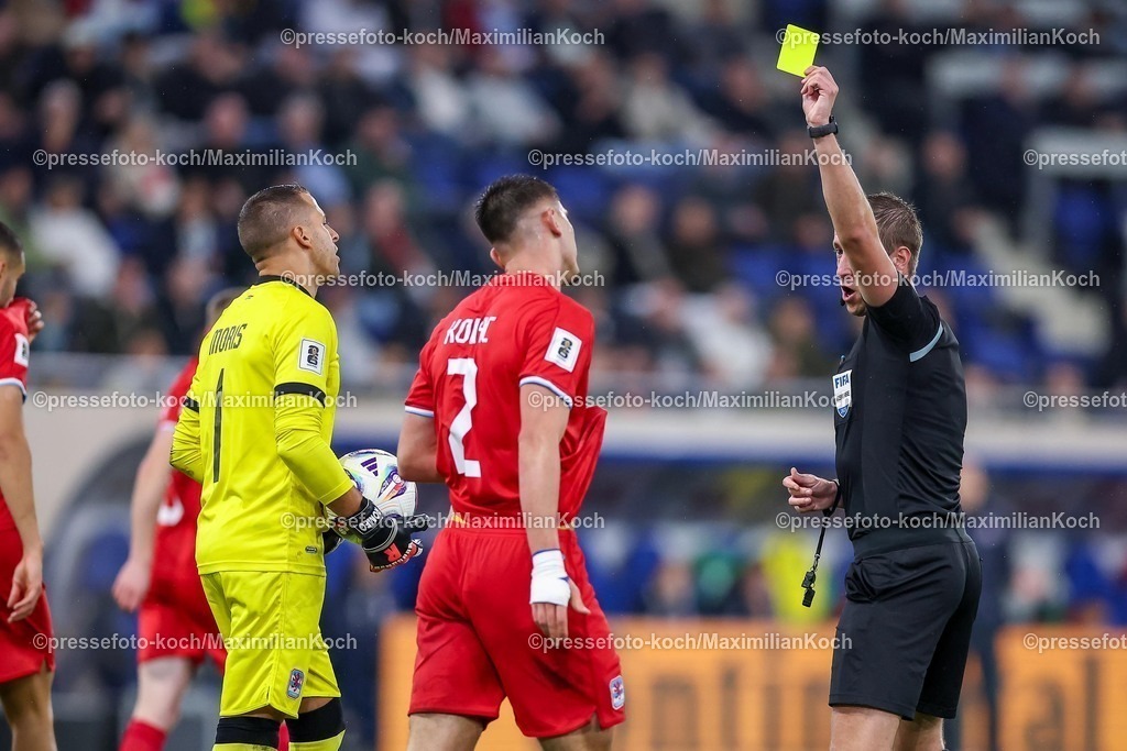 DFB14112501112 | 14.11.2025, Fußball, Länderspiel, WM-Qualifikation Europa, Deutschland - Luxemburg, Stade de Luxembourg (Croix de Gasperich, Luxemburg), 9. Spieltag, Saison 2025 2026: Gelbe Karte für Seid Korac (LUX #02)  Regulations prohibit any use of photographs as image sequences and or quasi-video.