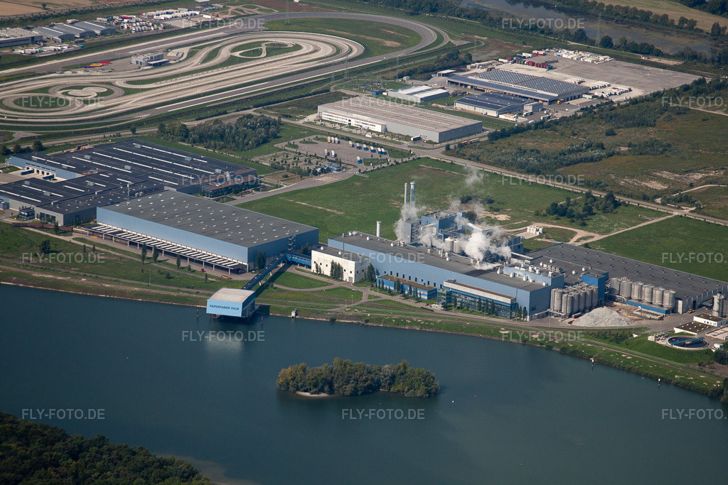 Luftbild: Wörth am Rhein, Industriegebiet Oberwald, Papierfabrik Palm in Wörth am Rhein im Bundesland Rheinland-Pfalz in Deutschland. Foto: IMG_33471.jpg vom 05.09.2010 durch Werner Riehm/FLY-FOTO.de
