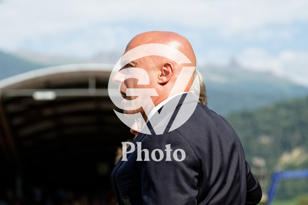 Belgium v Italy - UEFA Women's EURO 2025 Group B | SION, SWITZERLAND - JULY 3: Andrea Soncin of Italy during national anthem before the UEFA Womens EURO 2025 Group B match between Belgium and Italy at Stade de Tourbillon on July 3, 2025 in Sion, Switzerland. (Photo by Giuseppe Velletri/Sports Press Photo/Getty Images)