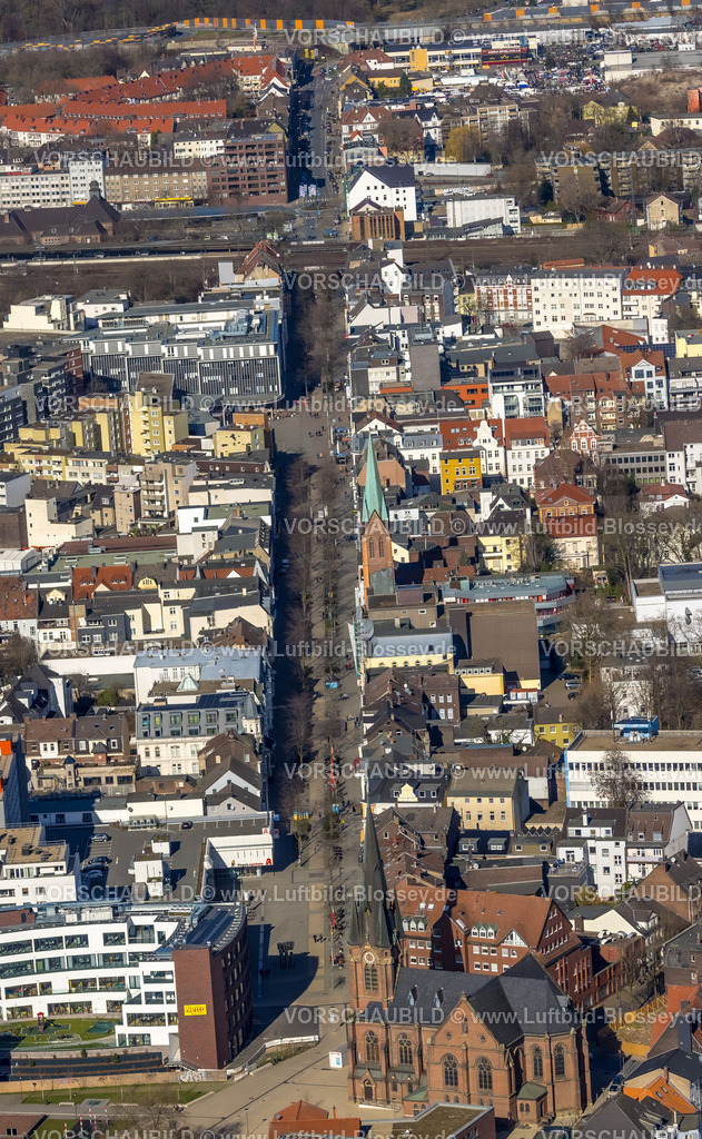 Herne230212147-2 | Luftbild, Neubau Europagarten und Europaplatz, Kreuzkirche und Bahnhofstraße, Herne-Mitte, Herne, Ruhrgebiet, Nordrhein-Westfalen, Deutschland