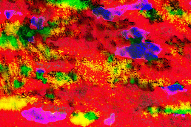 Vulture Gaze (Liminal Space Series) - 3D Effects | In the Liminal Space series, the concept of a traditional landscape is dismantled and rebuilt into an imagined alien topography. The vivid colors drawn into abstraction create a mysterious mood that hovers on the edge of recognition. Organic shapes resembling the sun, trees and clouds, or fields and waters seen from above bleed into triangles, oval shapes, cubes and fractured rays of light. The viewer witnesses a beautiful fantasy world detached from, but possibly parallel to our own. This is a preview image. The original has a resolution of 10630 x 7087 px. - Realisiert mit Pictrs.com