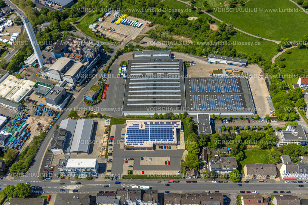 Hagen230502428 | Luftbild, Betriebshof Hagener Straßenbahn AG Boelerheide, Solardach, Altenhagen, Hagen, Sauerland, Nordrhein-Westfalen, Deutschland