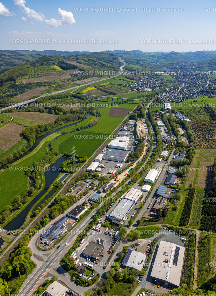 Bestwig230501007 | Luftbild, Gewerbegebiet Wiemecker Feld, Baustelle, Velmede, Bestwig, Sauerland, Nordrhein-Westfalen, Deutschland