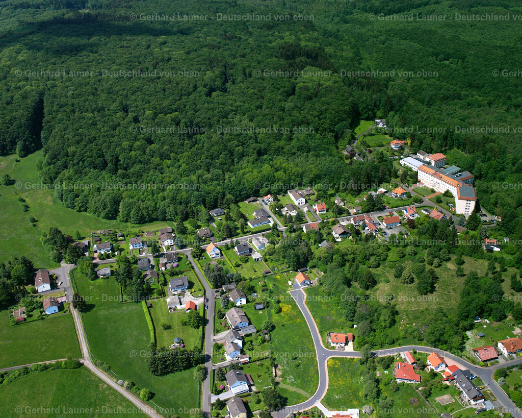 2614031 | ILBESHAUSEN-HOCHWALDHAUSEN 09.06.2006 Wald- Gebiete und Forstflächen umsäumen das Siedlungsgebiet des Dorfes in Ilbeshausen-Hochwaldhausen im Bundesland Hessen, Deutschland // Village - view on the edge of forested areas in Ilbeshausen-Hochwaldhausen in the state Hesse, Germany Foto: Gerhard Launer