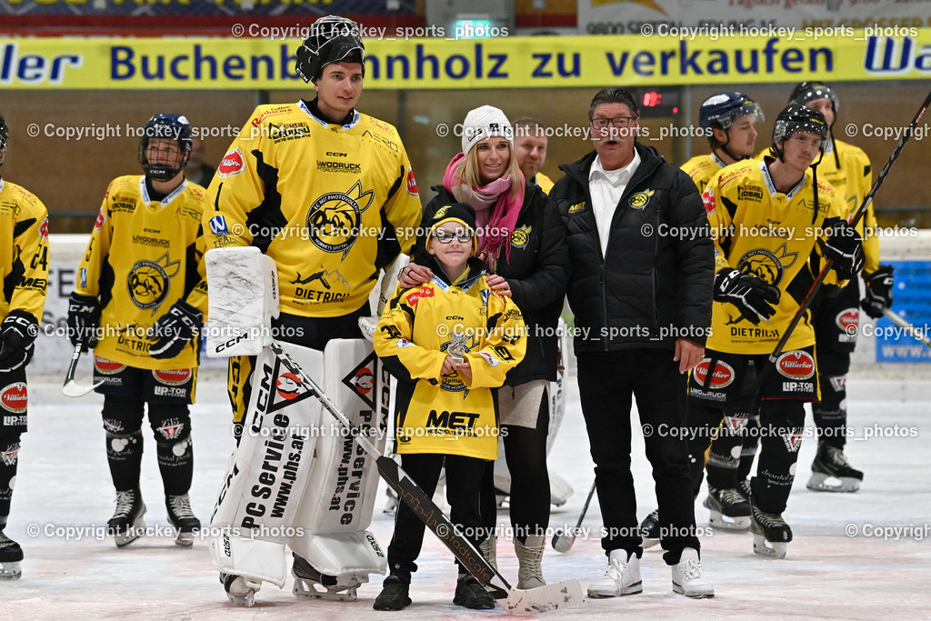 EC Spittal Hornets vs. ESC Steindorf 28.10.2023 | Spieler des Abends, #1 Zauchner Rene, Obmann EC Spittal Hornets Zauchner Ludwig