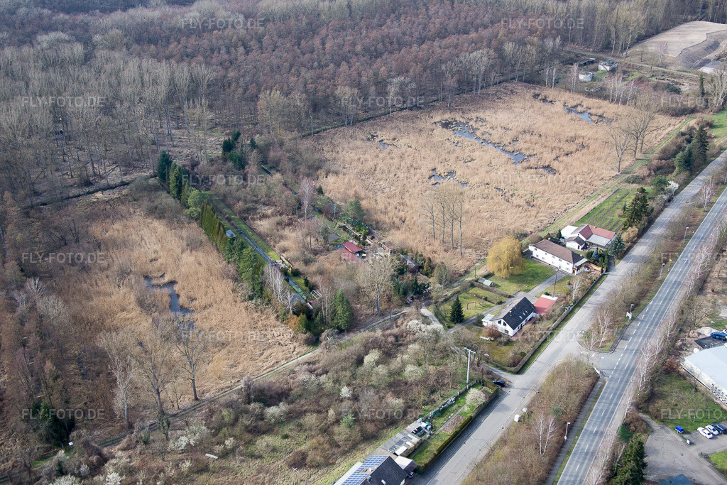 Luftbild: Am Bruhrain im Ortsteil Neudorf in Graben-Neudorf im Bundesland Baden-Württemberg in Deutschland. Foto: IMG_086295.jpg vom 26.02.2016 durch Werner Riehm/FLY-FOTO.de