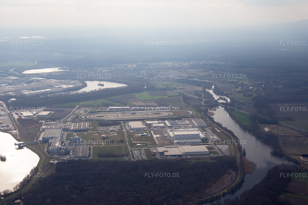 Luftbild: Industriegebiet Oberwald von Nordosten in Wörth am Rhein im Bundesland Rheinland-Pfalz in Deutschland. Foto: IMG_086399.jpg vom 26.02.2016 durch Werner Riehm/FLY-FOTO.de
