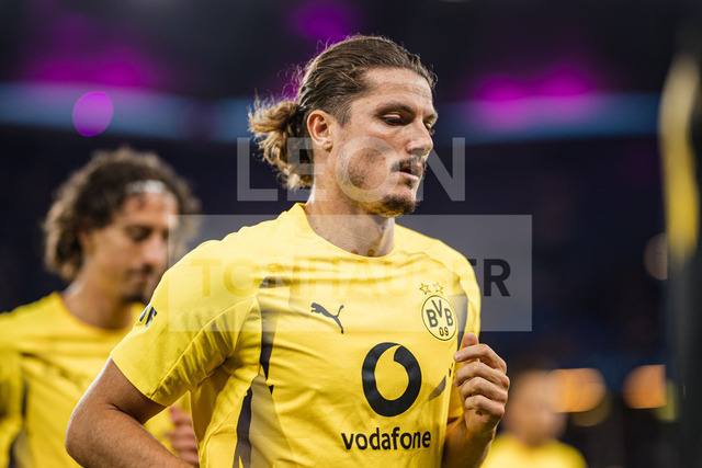 DFB-Pokal: HEBC - Borussia Dortmund, 01.09.2026 | Marcel Sabitzer (Borussia Dortmund, 20); Fußball, DFB-Pokal, 1. Runde: HEBC vs. Borussia Dortmund am 01.09.2026 im Volksparkstadion, HamburgDFB REGULATIONS PROHIBIT ANY USE OF PHOTOGRAPHS AS IMAGE SEQUENCES AND/OR QUASI-VIDEO. - Realisiert mit Pictrs.com