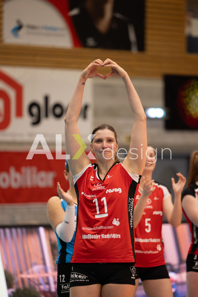 Volleyball I Frauen I Saison 2025-2026 I Volleyball NLA | Women I  Playoffs Finals 2/5 I  VC Kanti Schaffhausen - viteos NUC I  10.04.2026 | 11 Kateřina Holásková (CZ) (VC Kanti Schaffhausen) – Mitte - Realisiert mit Pictrs.com