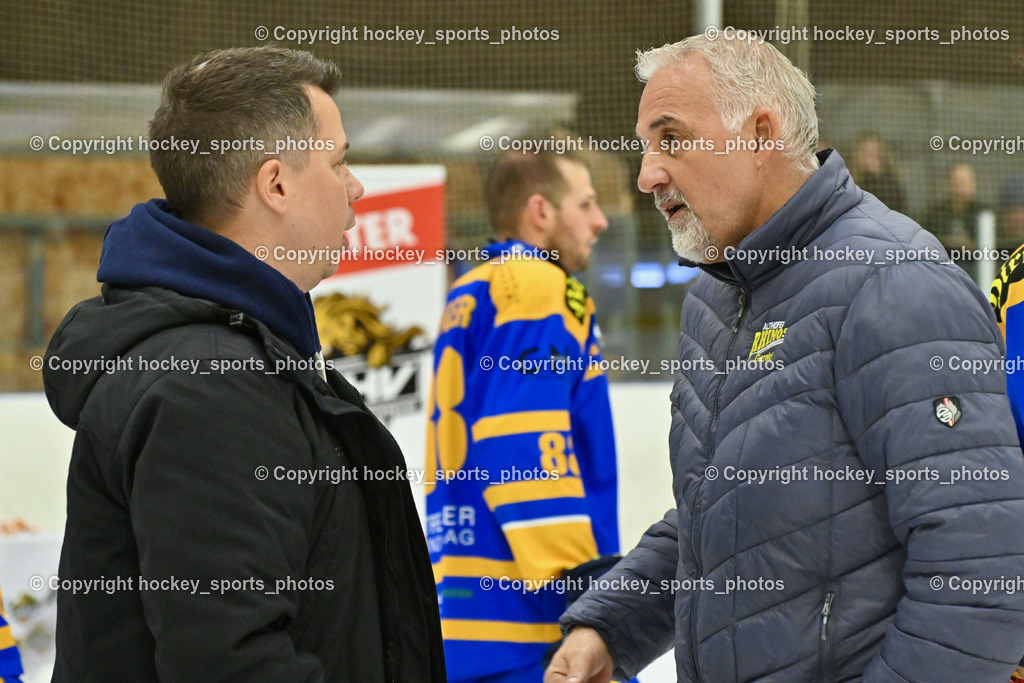 ESC Sparkasse Steindorf Meister 2025/26 | Headcoach ESC Steindorf Mayer Michael, Headcoach EHC Althofen Ressmann Gerald, ESC Sparkasse Steindorf Meister 2025/26, ESC Sparkasse Steindorf Meister 2025/26 am 08.03.2026 in Althofen (Stadthalle Althofen), Austria, (Photo by Bernd Stefan)