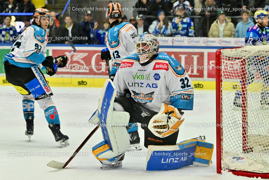 EC IDM Wärmepumpen VSV vs. STEINBACH BLACK WINGS LINZ  | #32 Tirronen Rasmus BLACK WINGS LINZ, EC IDM Wärmepumpen VSV vs. STEINBACH BLACK WINGS LINZ , EC IDM Wärmepumpen VSV vs. STEINBACH BLACK WINGS LINZ  am 28.01.2025 in Villach (Stadthalle Villach), Austria, (Photo by Bernd Stefan)