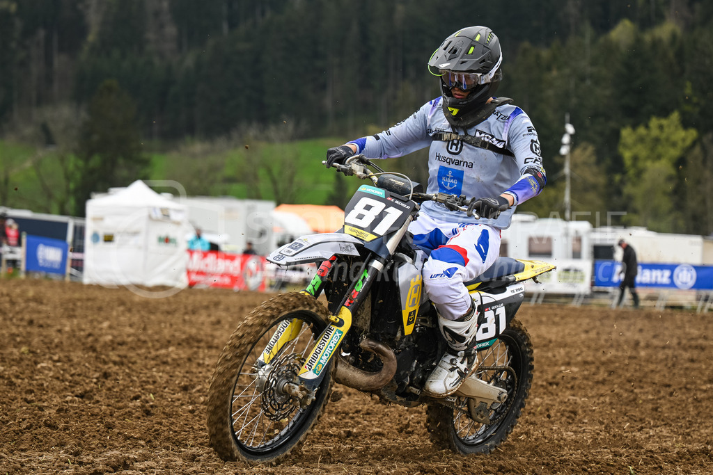 Motocross Schlatt bei Winterthur - 30. April 2023 | #81 Oechslin Samuel aus Alpthal (CH) auf Husqvarna Tc 250 in der Kategorie ProRace Serie am Motocross Schlatt bei Winterthur, 30. April 2023. 
Instagram: @mx_schlatt | @mc_wila | @sam_schweiz
Bild: Sportfotografie Markus Aeschimann | www.markus-aeschimann.ch - Realisiert mit Pictrs.com