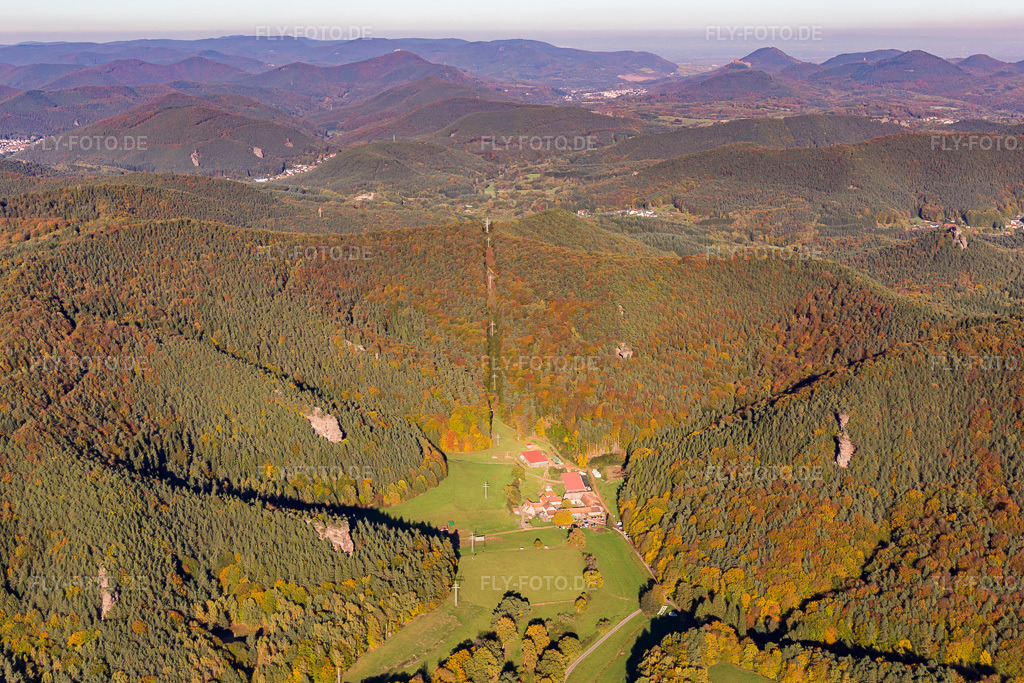 Luftbild: Bärenbrunnerhof im Bärenbrunner Tal in Busenberg im Bundesland Rheinland-Pfalz in Deutschland. Foto: IMG_104014.jpg vom 14.10.2017 durch Werner Riehm/FLY-FOTO.de