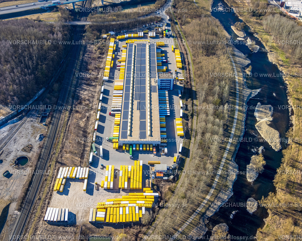 Hagen250302802 | Luftbild, DHL Freight GmbH, Dolomitstraße, Baugebiet für Industriepark, Lennetal, Hagen, Ruhrgebiet, Nordrhein-Westfalen, Deutschland