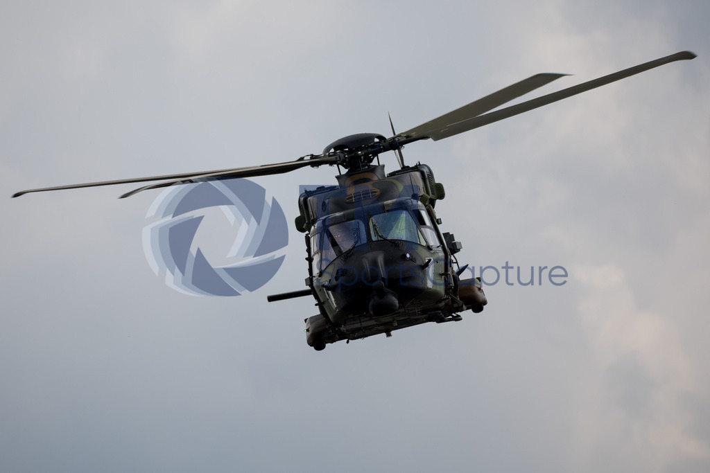 Trainproduction-20230610-2016 | LE MANS,FRANCE,10.Jun.23 - MOTORSPORTS - WEC, FIA World Endurance Championships, 24 Hours of Le Mans, Circuit de la Sarthe, race. Image shows a helicopter. Photo: Trainproduction / Matthias Trinkl
