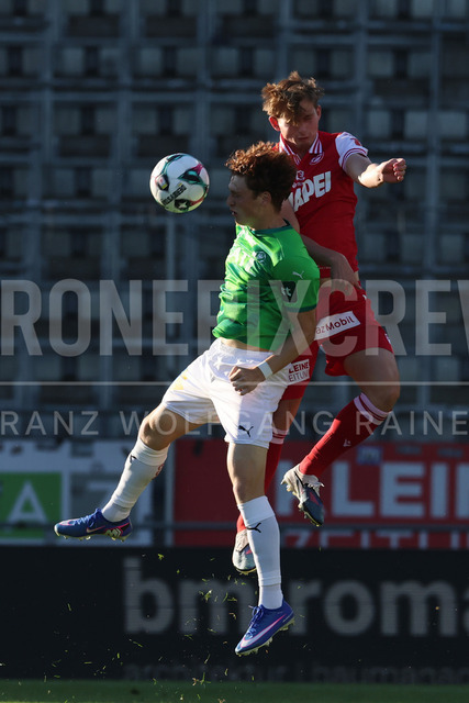 Grazer AK 1902 vs WSG Tirol – Austrian Bundesliga | Graz, Austria, 02.MAY.26 - SOCCER - ADMIRAL Bundesliga, Qualification Group, Grazer AK 1902 vs WSG Tirol. The image shows Christian Huetz (WSG Tirol) and Ludwig Vraa (GAK) by a header.