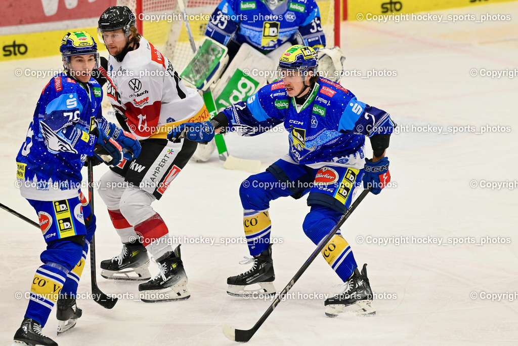 EC IDM Wärmepumpen VSV vs. Pioneers Vorarlberg | #78 MAXA Felix EC VSV, #17 Cooper Oliver PIONEERS VORARLBERG, #2 MACPHERSON Dylan EC VSV, EC IDM Wärmepumpen VSV vs. Pioneers Vorarlberg, EC IDM Wärmepumpen VSV vs. Pioneers Vorarlberg am 14.12.2024 in Villach (Stadthalle Villach), Austria, (Photo by Bernd Stefan)