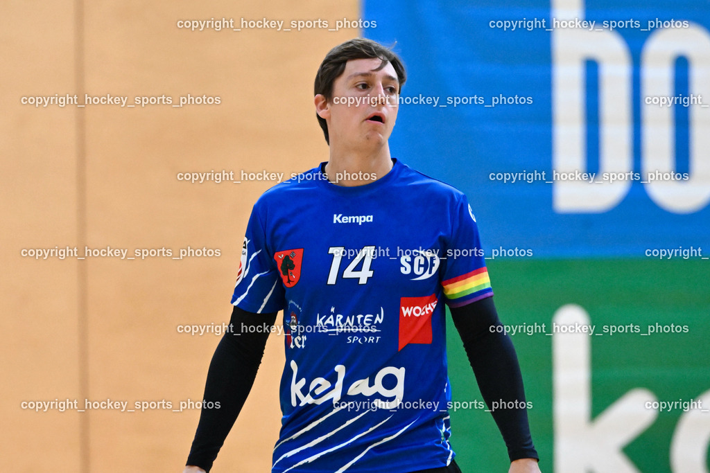 SC Ferlach vs. HC Linz AG 11.10.2023 | #14 RATH Mathias SC Ferlach, SC Ferlach vs. HC Linz AG 11.10.2023, SC Ferlach vs. HC Linz AG am 11.10.2023 in Ferlach (Ballspielhalle Ferlach), Austria, (Photo by Bernd Stefan)