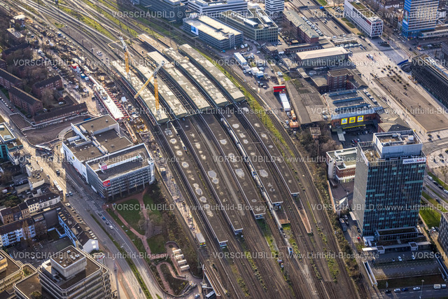 Duisburg230100598 | Luftbild, Duisburg Hbf mit Baustelle Osteingang, Neudorf-Nord, Duisburg, Ruhrgebiet, Nordrhein-Westfalen, Deutschland