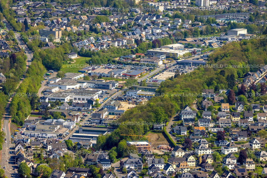 Meschede230500963 | Luftbild, Gewerbegebiet Jahnstraße / Im Schwarzen Bruch, Meschede-Stadt, Meschede, Sauerland, Nordrhein-Westfalen, Deutschland