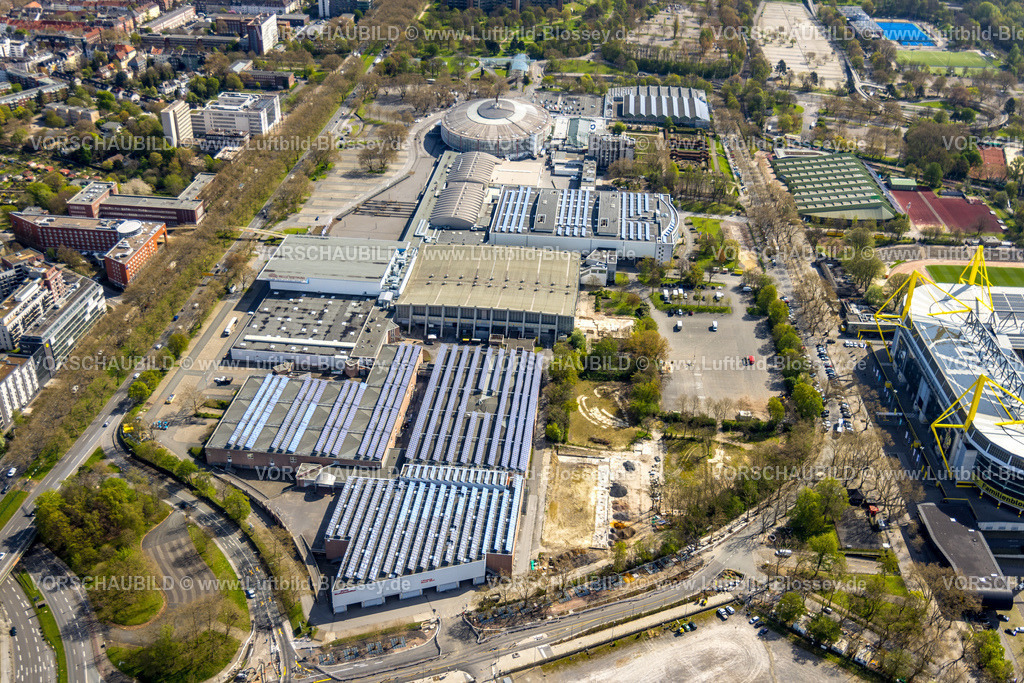 Dortmund230401116 | Luftbild, Westfalenhallen, Westfalenhalle, Dortmund, Ruhrgebiet, Nordrhein-Westfalen, Deutschland
