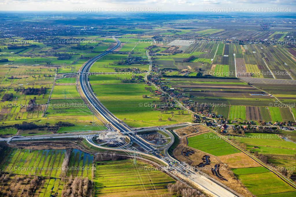 Neu_Wulmstorf_Autobahn_A26_Auf_und_Abfahrt_Baustelle_ELS_3301040223 | NEU WULMSTORF 04.02.2023 Baustelle zum Neubau am Autobahn- Streckenverlauf der BAB Abfahrt A26 in Neu Wulmstorf im Bundesland Niedersachsen, Deutschland. Weiterführende Informationen bei: DEGES Deutsche Einheit Fernstraßenplanungs- und -bau GmbH,  Die Autobahn GmbH des Bundes Niederlassung Nord,  Landkreis Stade. // Construction site for new construction on the motorway route of the motorway exit A26 in Neu Wulmstorf in the state of Lower Saxony, Germany. Further information at: DEGES Deutsche Einheit Fernstrassenplanungs- und -bau GmbH,  Die Autobahn GmbH des Bundes Niederlassung Nord,  Landkreis Stade. Foto: Martin Elsen