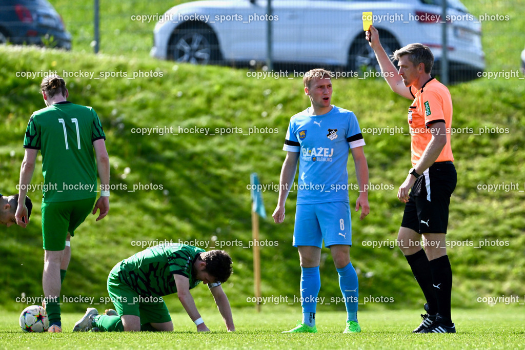 SC Landskron vs. SVG Bleiburg | #11 Christian Wilpernig SC Landskron, #17 Julian Brandstätter SC Landskron, #8 Marcel Florian Primozic SVG Bleiburg, Martin Begusch Referee, SC Landskron vs. SVG Bleiburg, SC Landskron vs. SVG Bleiburg am 28.04.2024 in Villach (Sportzentrum Landskron), Austria, (Photo by Bernd Stefan)