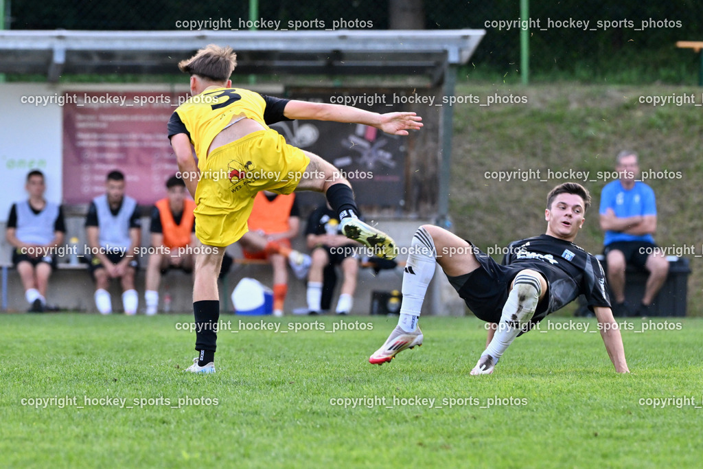 SV Arnoldstein vs. URC Thal Assling | #22 Samuel Stephan Schönegger Thal Assling, #3 Marco Knezevic SV Arnoldstein, SV Arnoldstein vs. URC Thal Assling, SV Arnoldstein vs. URC Thal Assling am 09.08.2025 in Arnoldstein (Waldparkstadion Arnoldstein), Austria, (Photo by Bernd Stefan)