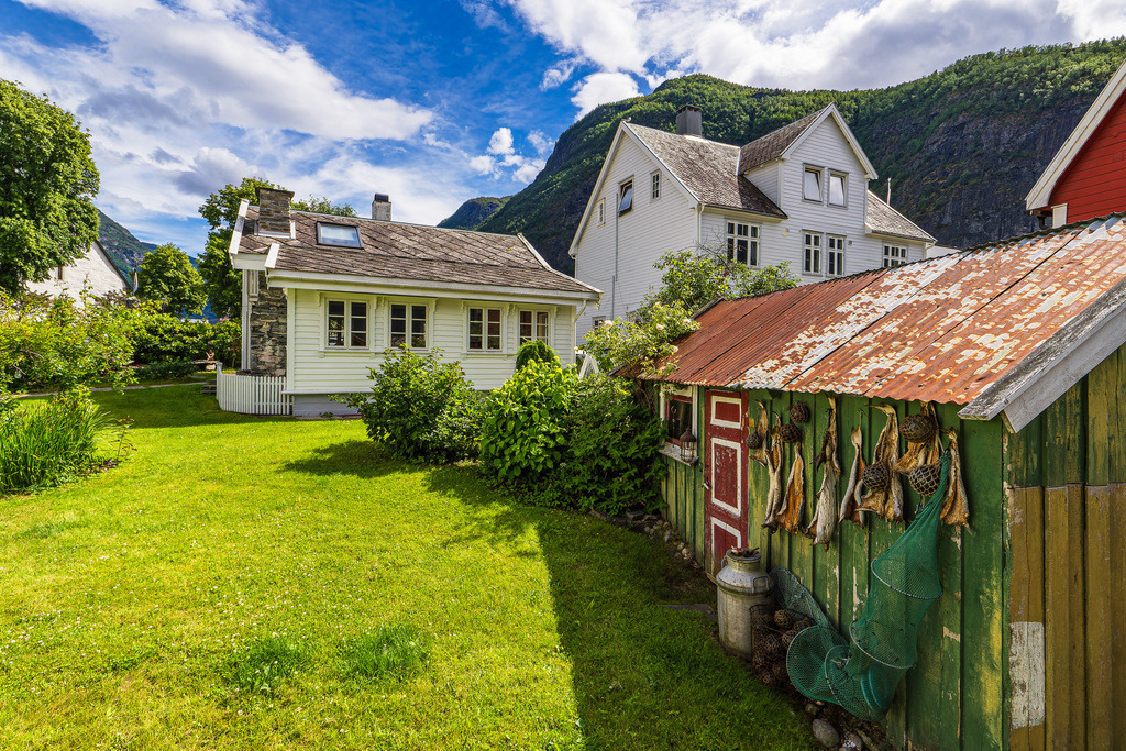 Häuser und Schuppen in Aurland in Norwegen | Häuser und Schuppen in Aurland in Norwegen.