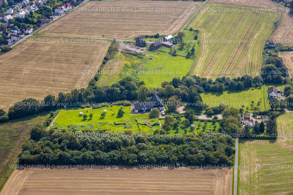 Holzwickede230901381 | Luftbild, Emscherquellhof Fachwerkhaus, Holzwickede, Ruhrgebiet, Nordrhein-Westfalen, Deutschland