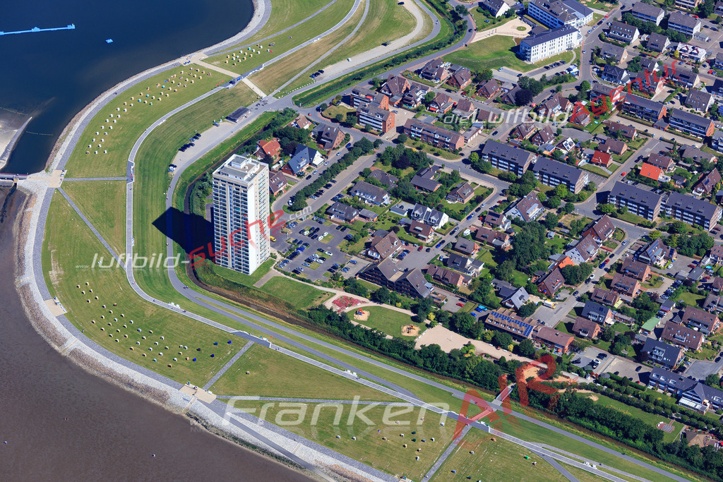 aktuelles Luftbild von  Buesum - Luftaufnahme wurde 2018 von https://frankenair.de mittels Flugzeug (keine Drohne) erstellt.