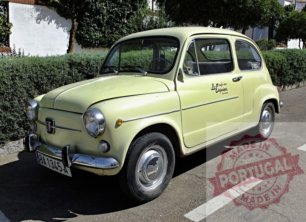 Classic Seat 600 parked near a hedge in Spain | Vintage Seat 600, a popular Spanish car, parked near a hedge, evoking nostalgia and Spanish automotive history - Realisiert mit Pictrs.com