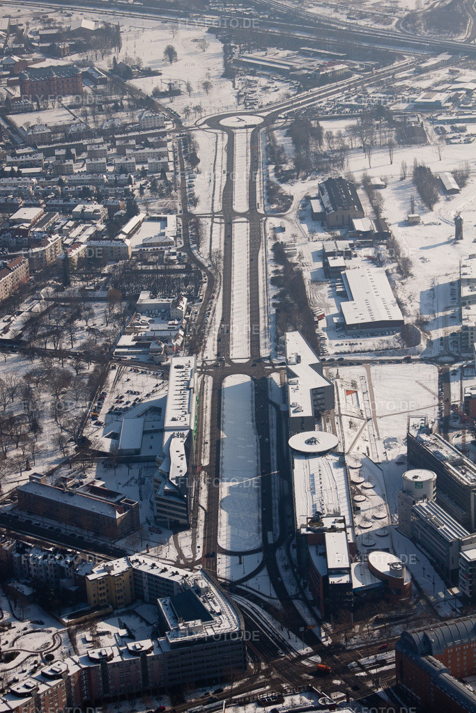 Luftbild: Kriegsstraße Ost im Ortsteil Südstadt in Karlsruhe im Bundesland Baden-Württemberg in Deutschland. Foto: IMG_24179.jpg vom 16.02.2010 durch Werner Riehm/FLY-FOTO.de