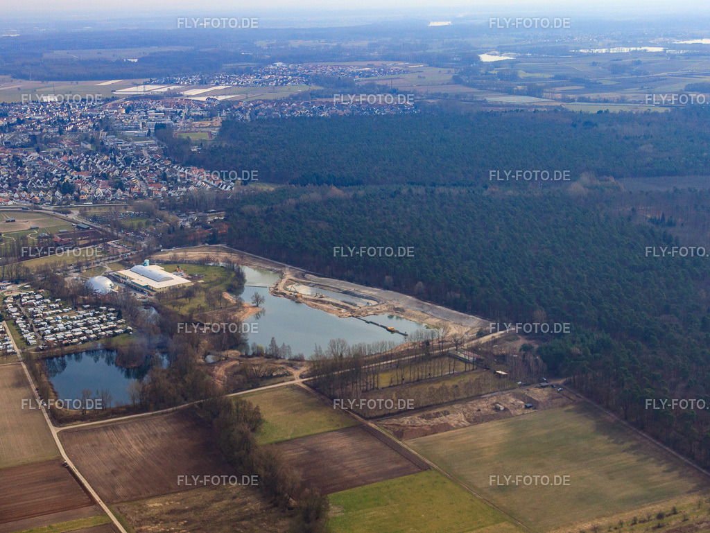Dampfnudel, Strandbad Baustelle | Luftbild: Dampfnudel, Strandbad Baustelle in Rülzheim im Bundesland Rheinland-Pfalz in Deutschland. Foto: IMG_37774.jpg vom 12.03.2011 durch Werner Riehm/FLY-FOTO.de - Realisiert mit Pictrs.com