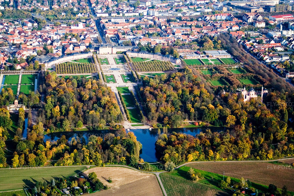 Luftbild: Schloßgarten Schwetzingen in Schwetzingen im Bundesland Baden-Württemberg in Deutschland. Foto: IMG_14287.jpg vom 19.10.2008 durch Werner Riehm/FLY-FOTO.de