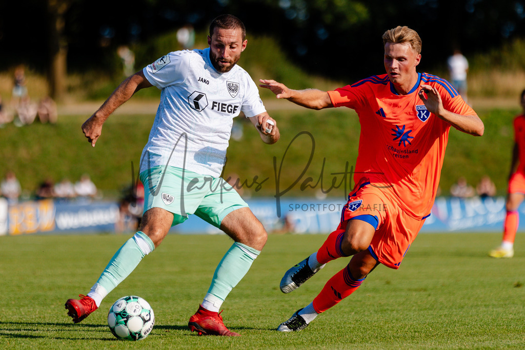 Testspiel, Saison 2026/27: SC Preußen Münster - Kickers Emden | Billerbeck, 10.07.2026: Testspiel, SC Preußen Münster gegen Kickers Emden auf der Anlage des DJK Billerbeck in Billerbeck. Foto: sportfotografie.ms | Markus Paletta - Realisiert mit Pictrs.com