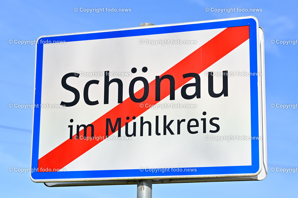 Oberndorferstubm_ Oberndorf_ 21.04.2023-15 | 21.04.2023, Schoenau im Mkr. - Oberndorf, AUT, Oberndorferstubm, im Bild Schoenau im Muehlkreis, Ortstafel, Ortsschild, Ortsende